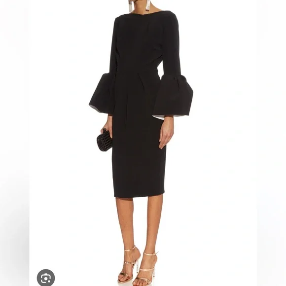 knee length dresses for ladies Aya Cloqué Gathered Midi Dress